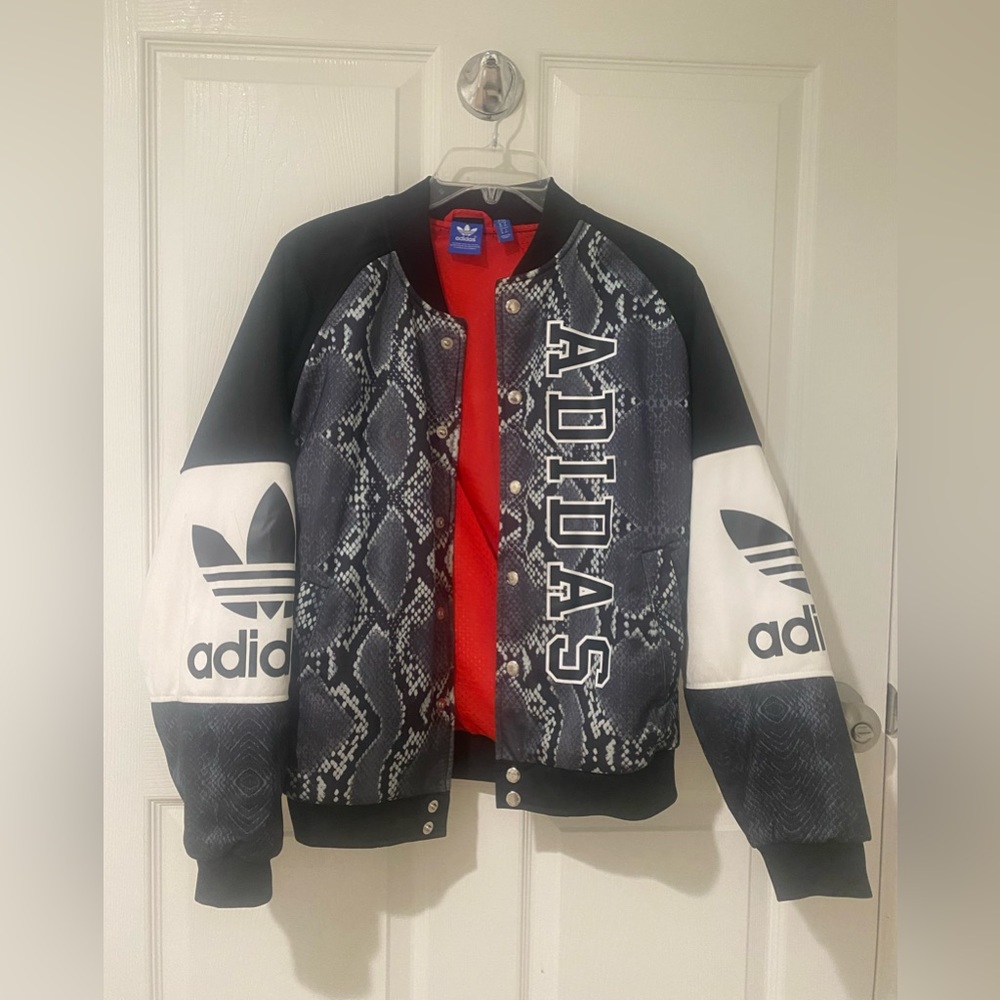 Women's Small Adidas Originals Snake Print Bomber Jacket